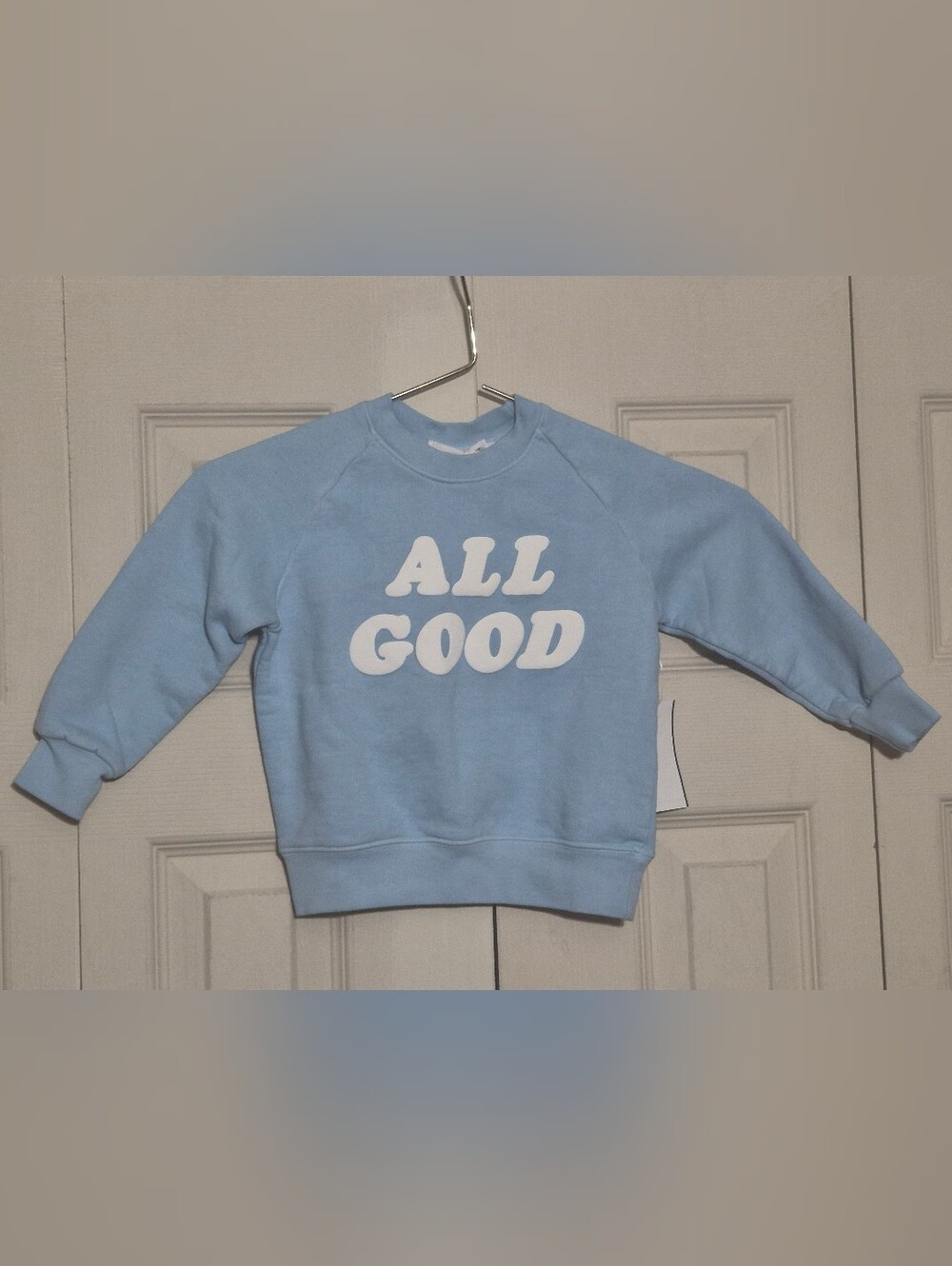 Good American All Good Sweatshirt Airy Blue Puff Print Kids 2T